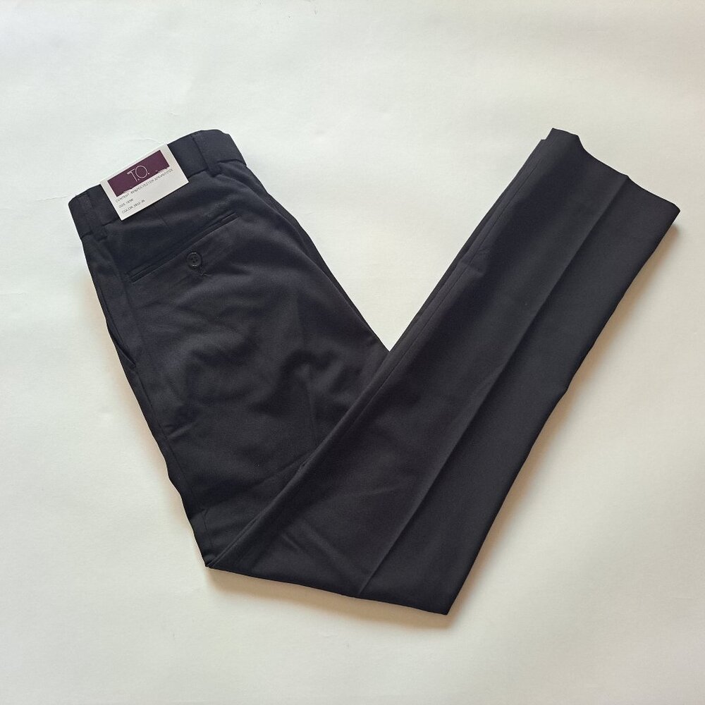 New T.O. Men's Boy's Black Classic Pants Size 18SK